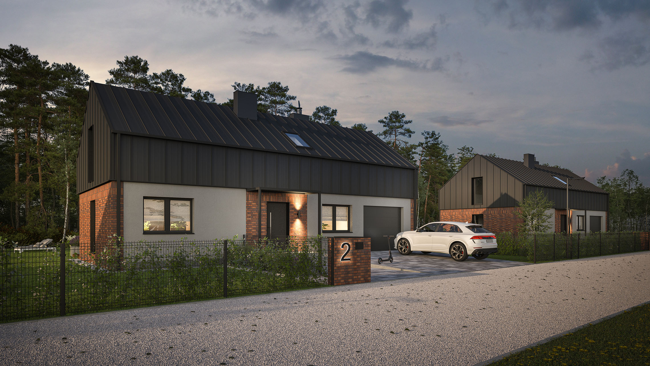 Dom loftowy 130 m² Inowłódz – widok z boku